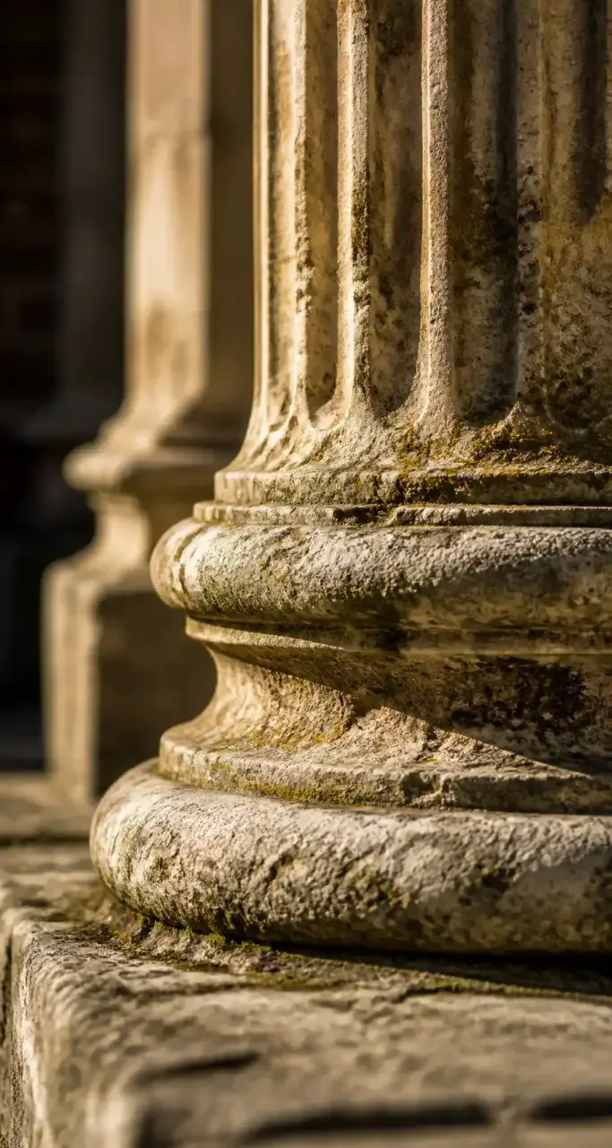 Détail d'une colonne romaine à Nîmes