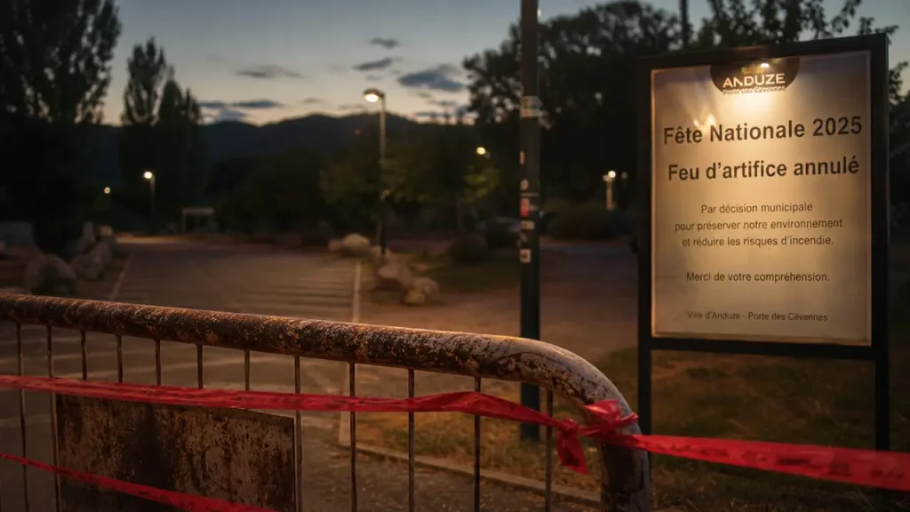 Feu d'artifice anduze 2025 annulé, bal et marché nocturne à Anduze