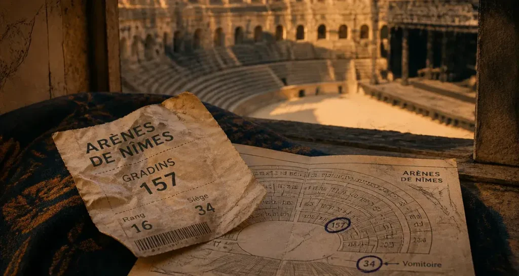 Arènes de Nîmes plan des places : blocs et vomitoire