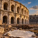Arènes de Nîmes date de construction : vue des arènes romaines (90-125 ap. J.-C.)