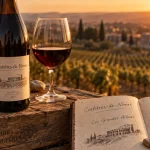 costières de nîmes les grandes arènes, vin rouge, golden hour