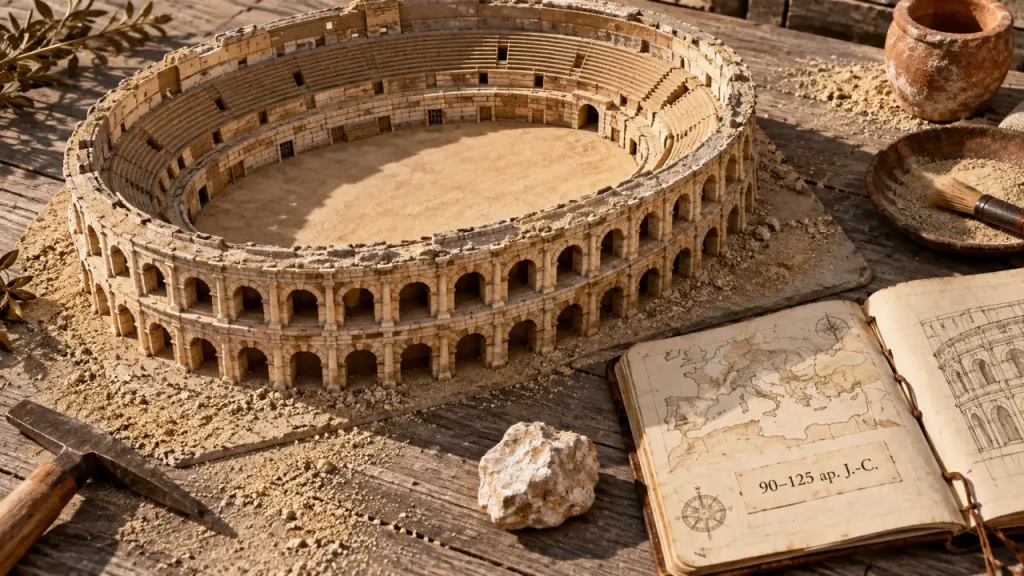 Les arènes de Nîmes ont été bâties vers 90 après J.-C., puis achevées autour de 125
