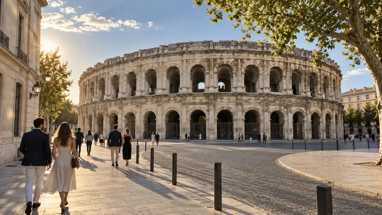 Hôtels proches des Arènes de Nîmes avec vue sur l’amphithéâtre romain et le centre-ville