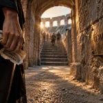 Plan arènes de Nîmes vomitoire : repère VOMITOIRE et billet