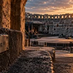 Plan arènes de Nîmes rang 0 : vue selon le bloc