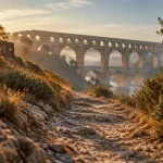 Balades Gard au Pont du Gard : sentier de garrigue vers l’aqueduc