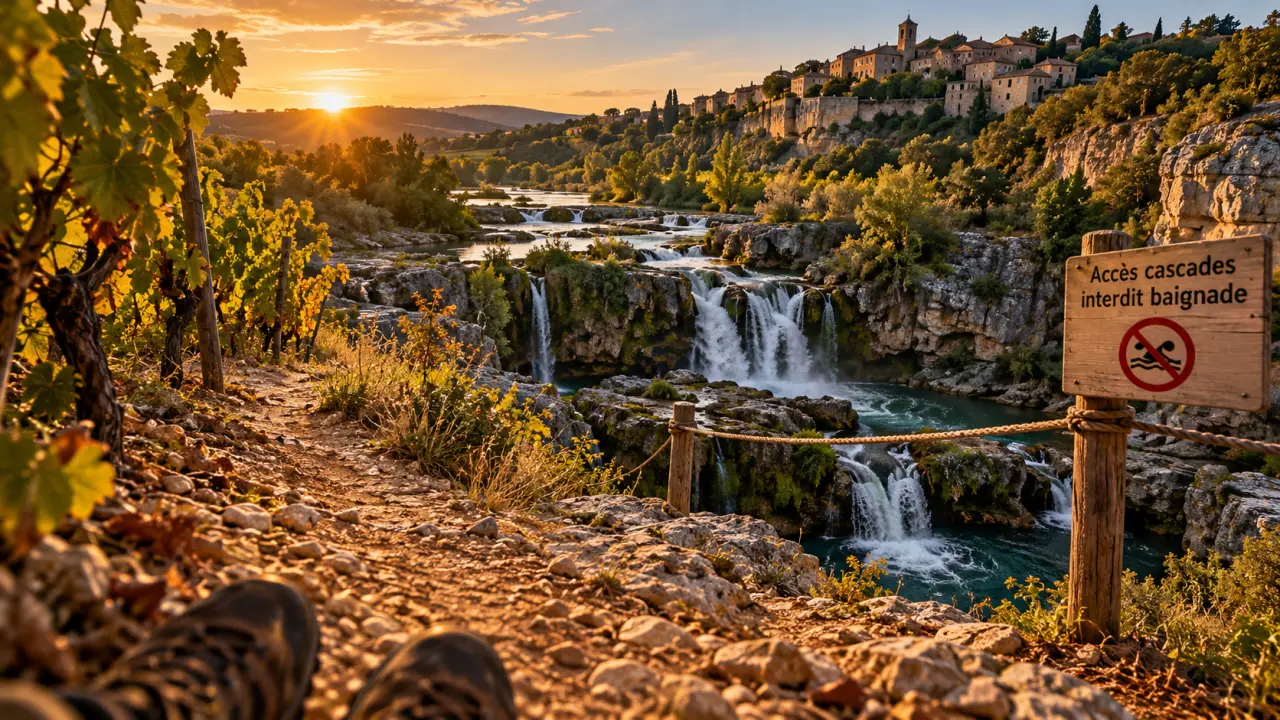 Cascade du sautadet randonnée : accès cascades de la Cèze, rochers et eau