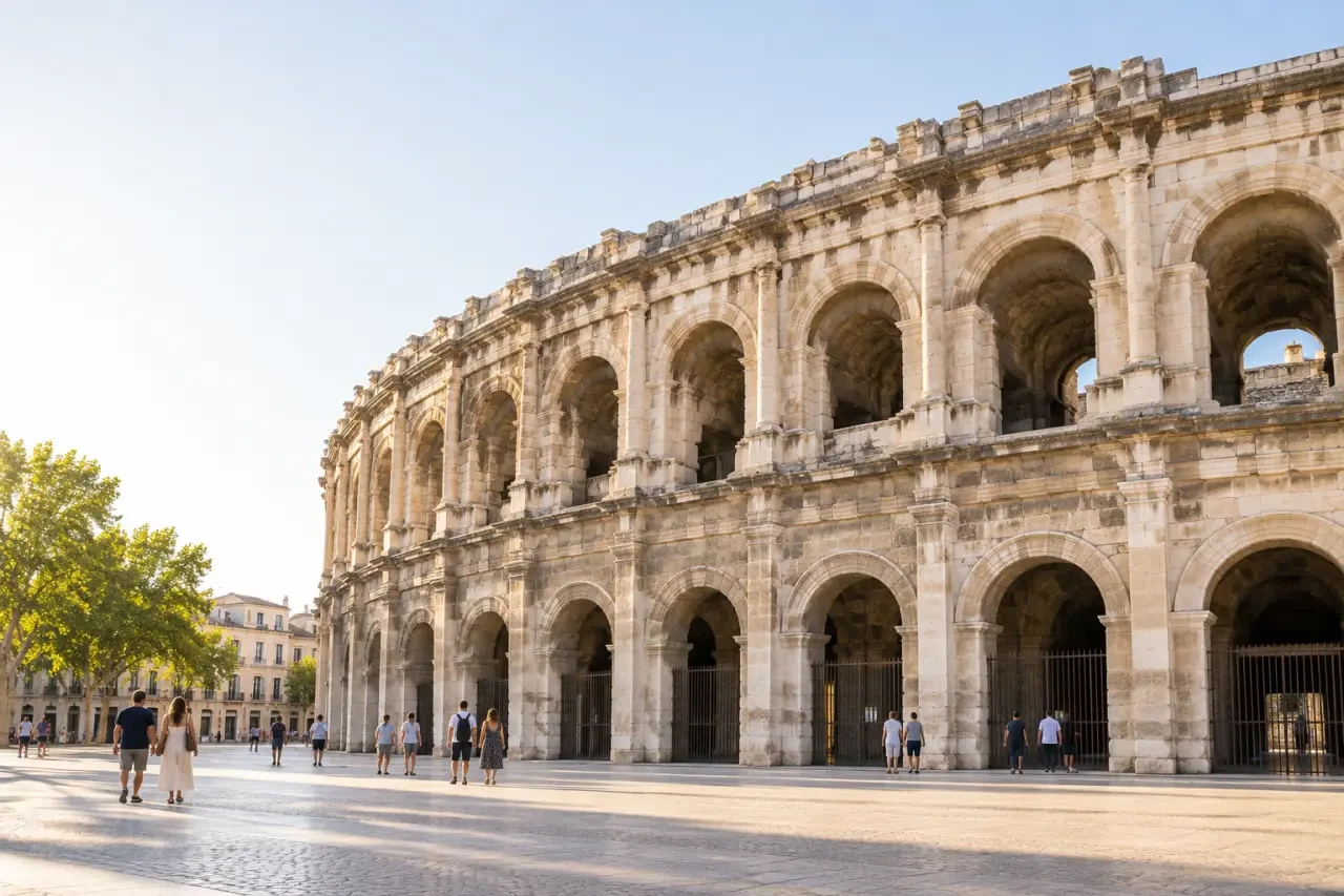 Visiter Nîmes en 1 jour : les Arènes de Nîmes au matin