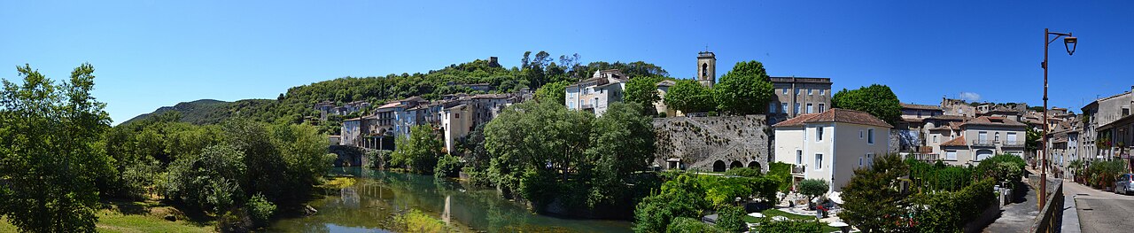 Maisons de Sauve et Vidourle vus depuis le pont Neuf