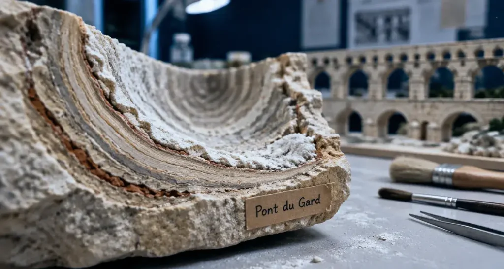 Le calcaire du Pont du Gard éclaire l’arrêt de l’eau à Nîmes vers 270