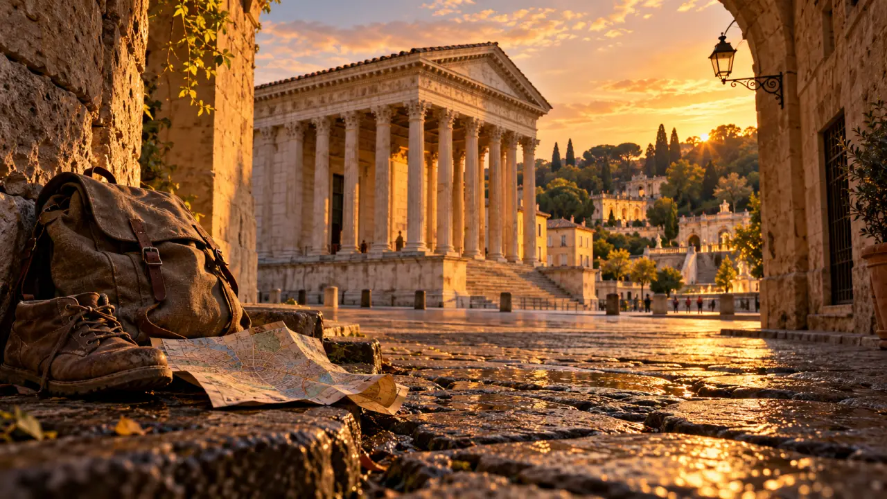Visiter Nîmes à pied : Maison Carrée et Jardins de la Fontaine, ruelle de l’Écusson